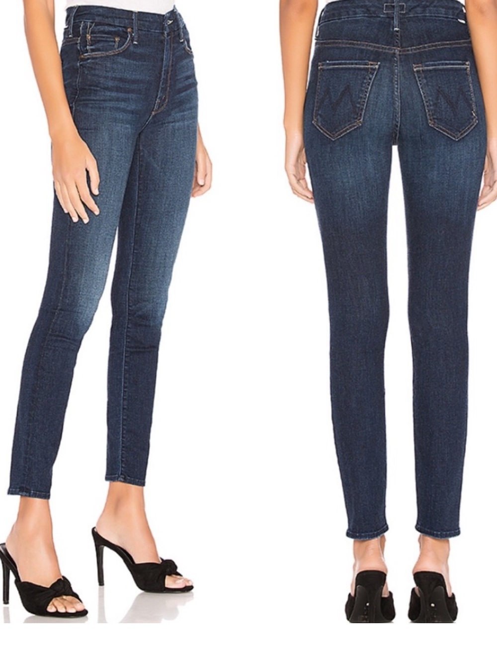 MOTHER High Waisted Looker Ankle Jeans Blue 26 Up Your Alley